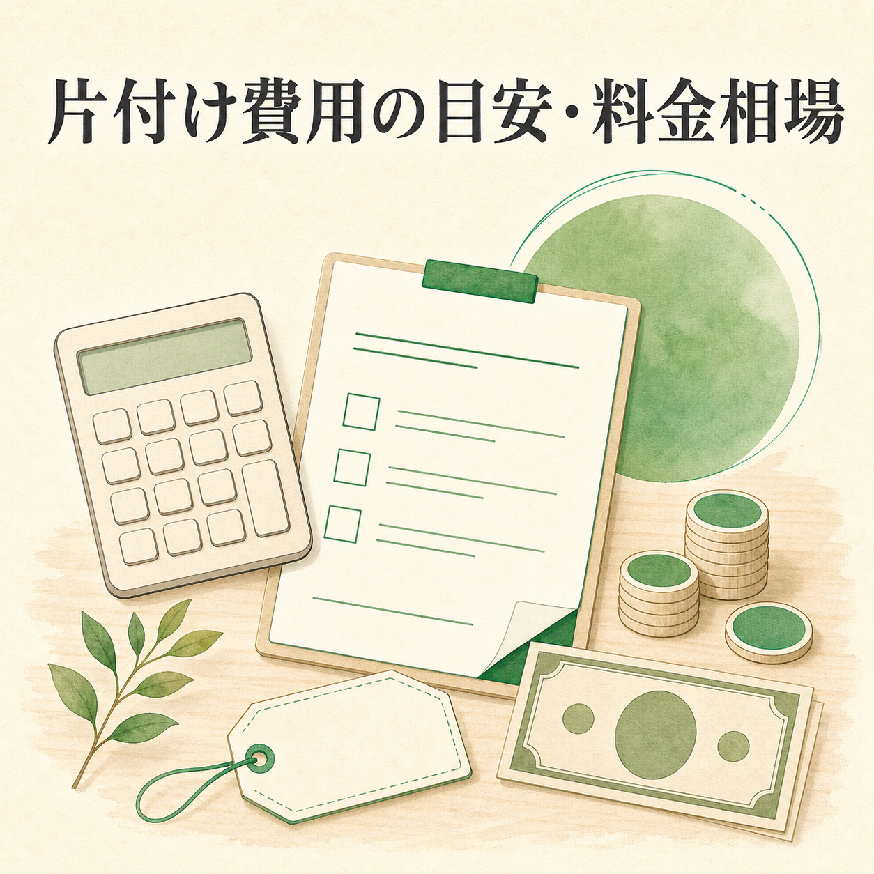 片付け費用の目安・料金相場のイメージ