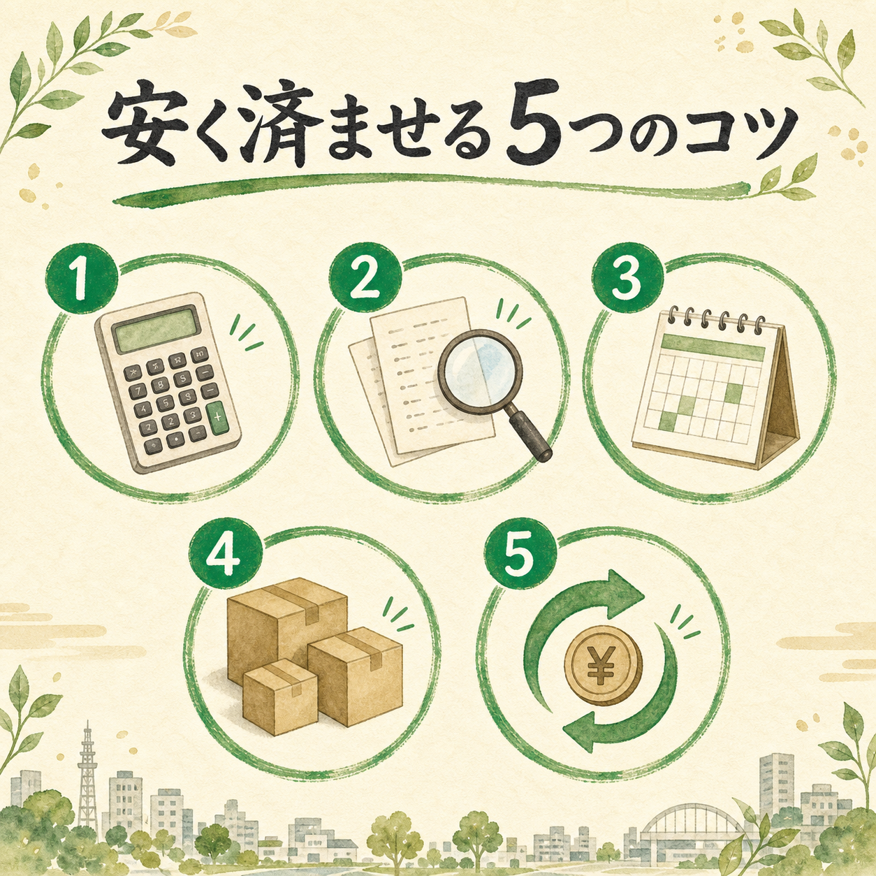 不用品回収を安く済ませる5つのコツのイメージ