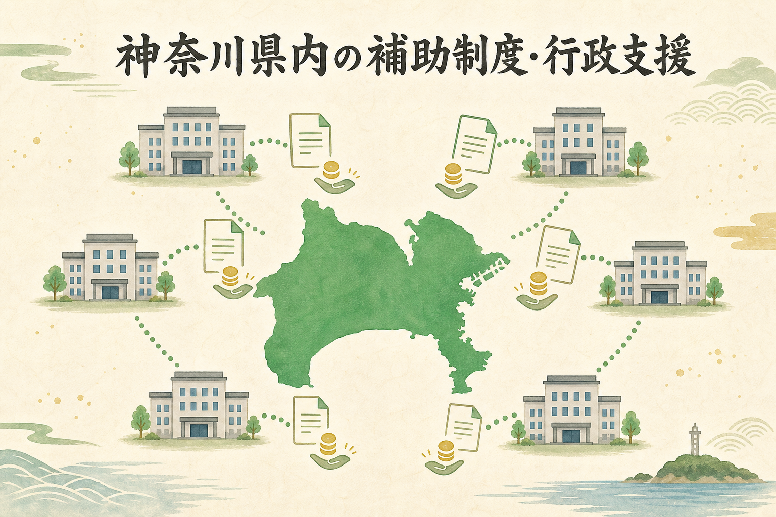 神奈川県内の補助制度・行政支援のイメージ