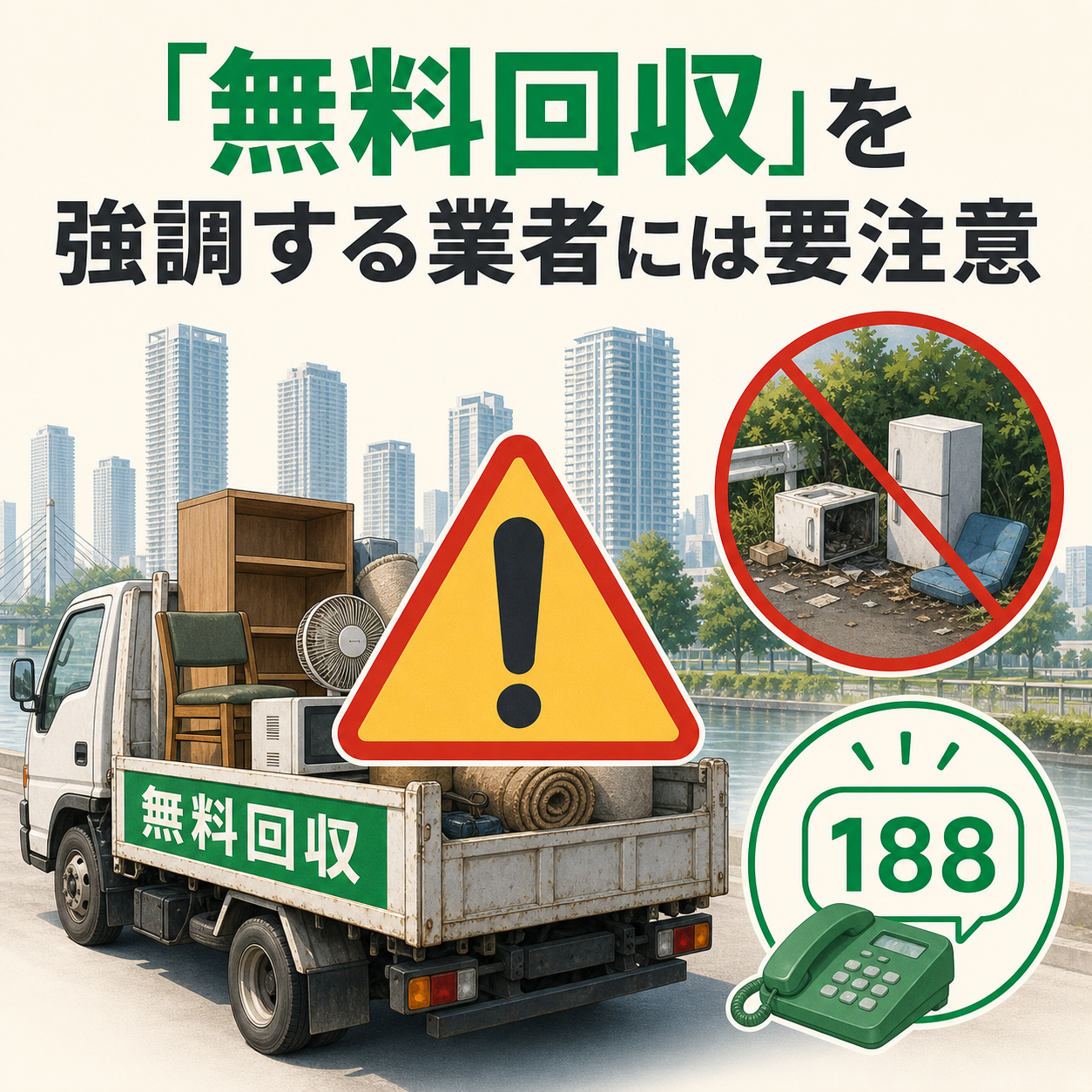 『無料回収』を強調する業者には要注意