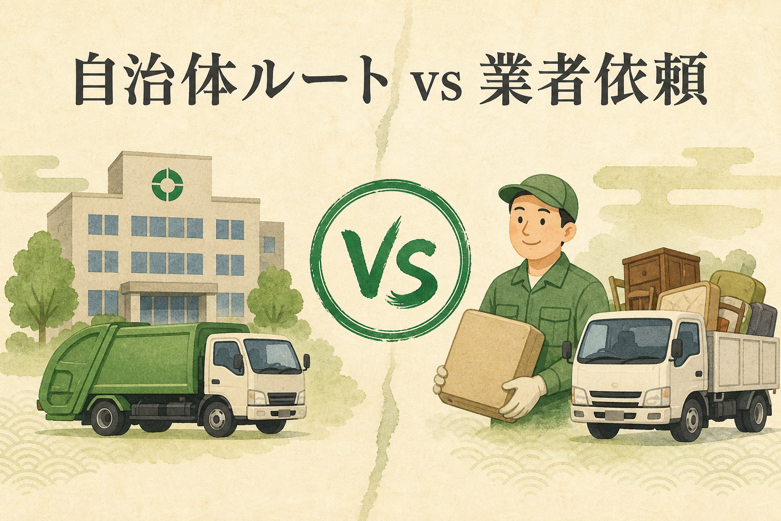 大和市の粗大ごみ制度と不用品回収業者の比較