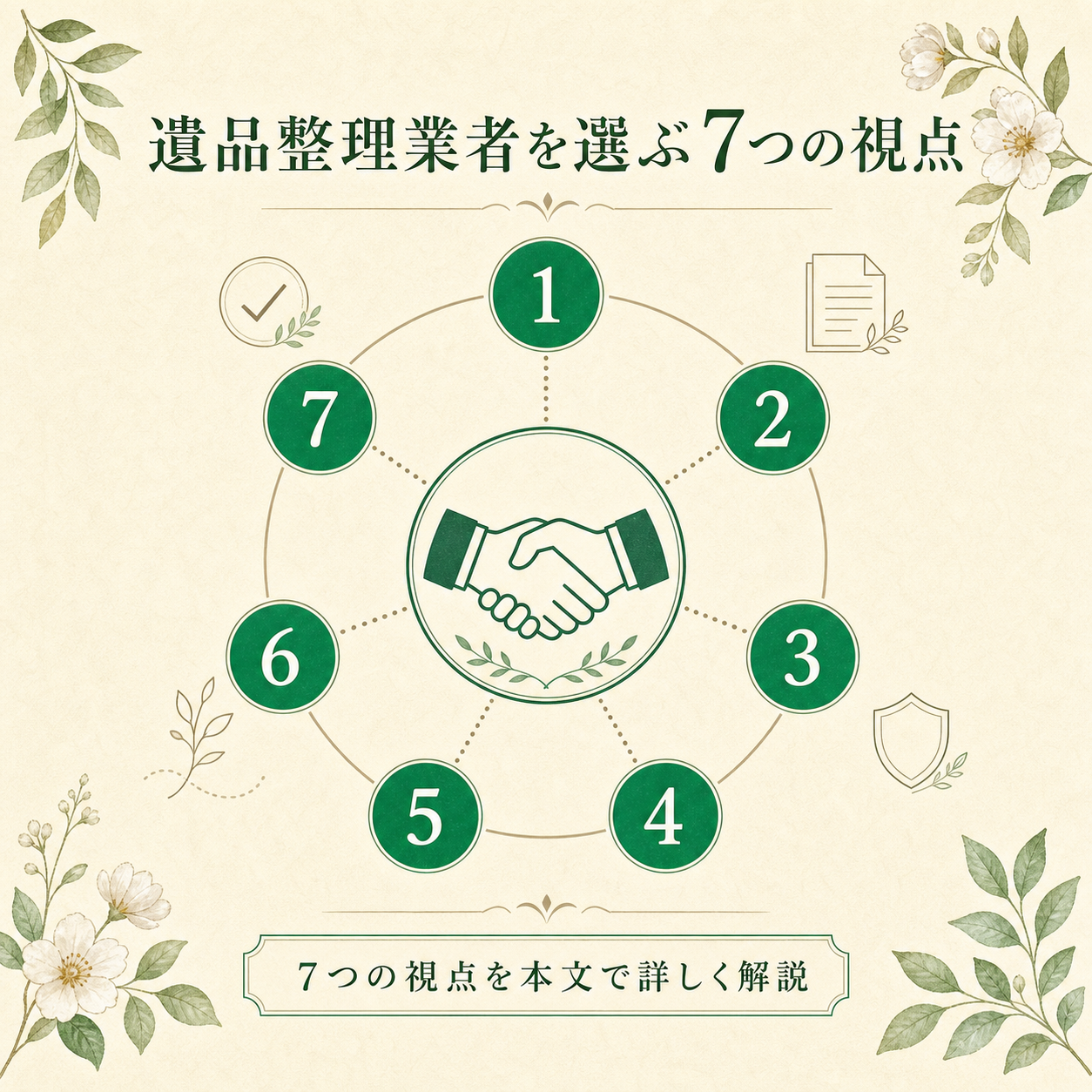 遺品整理業者を選ぶ7つの視点