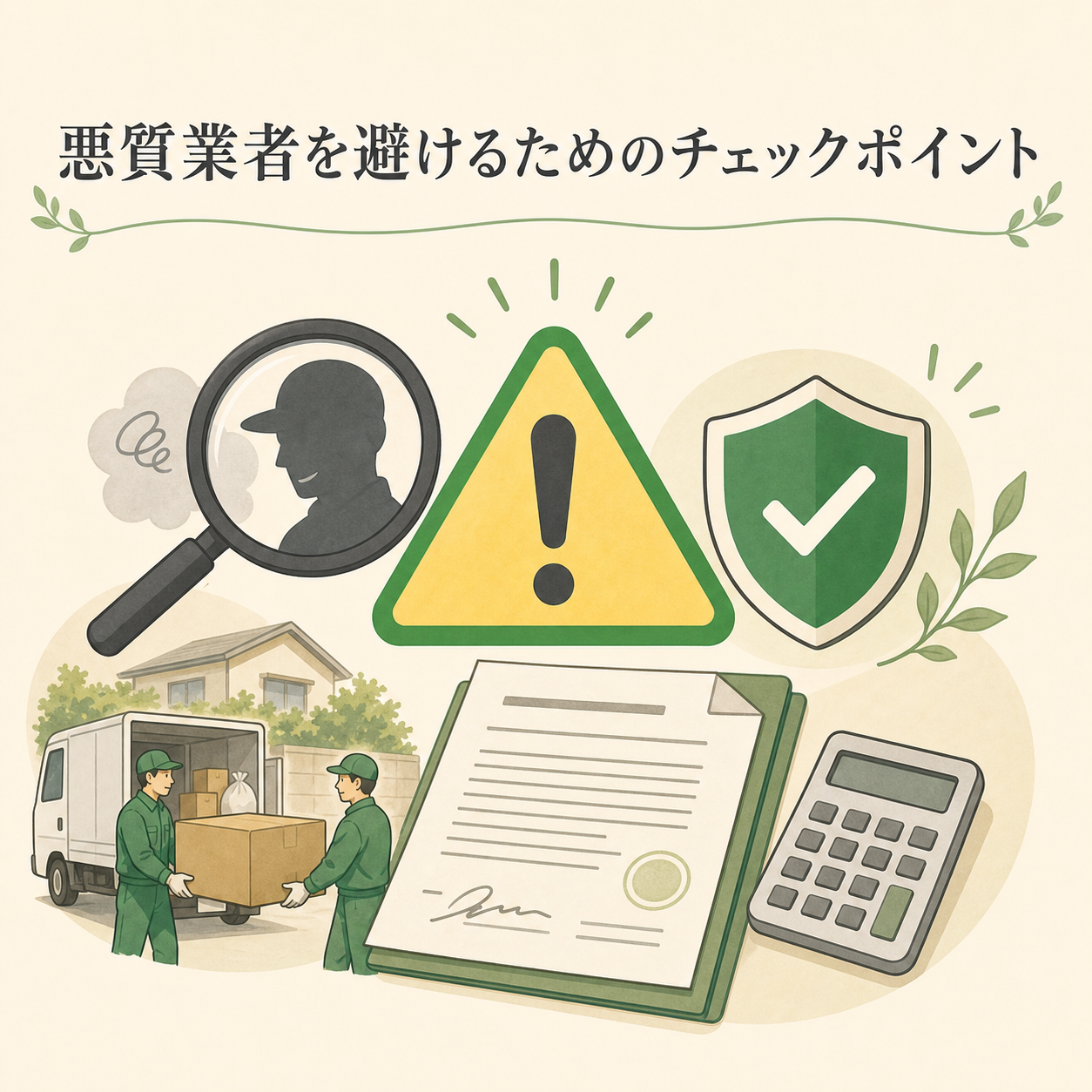 悪質業者を避けるチェックポイントの図解