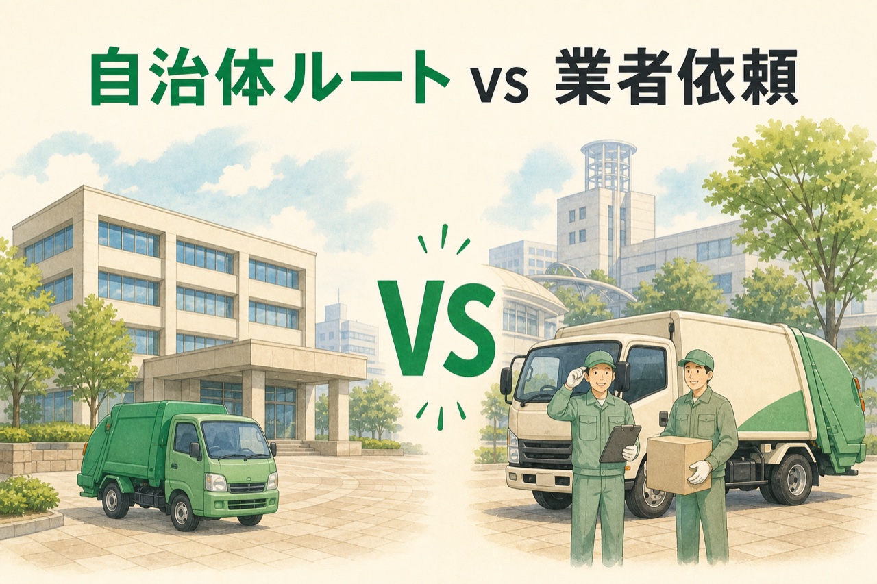 海老名市の粗大ごみと不用品回収業者依頼の比較イメージ