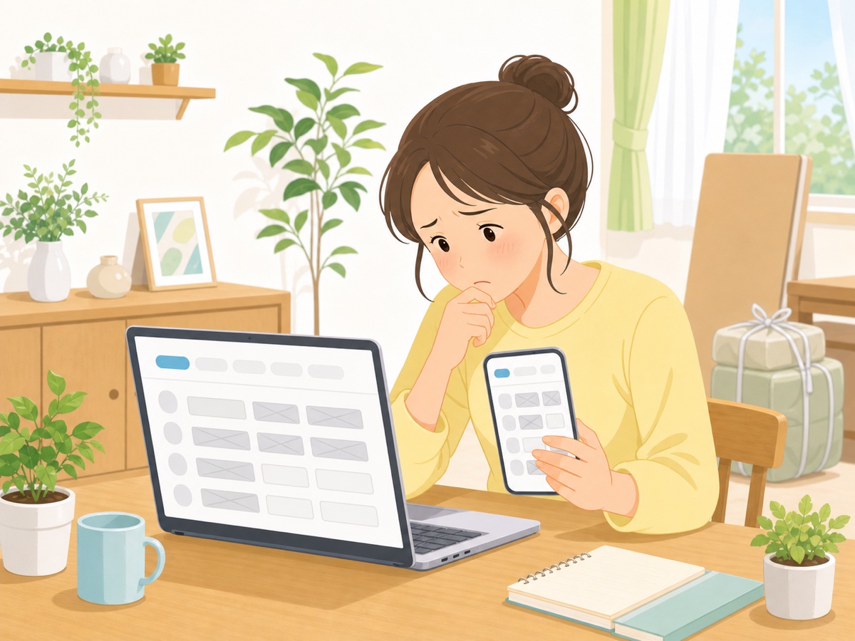 粗大ごみのネット予約が取れず困る様子