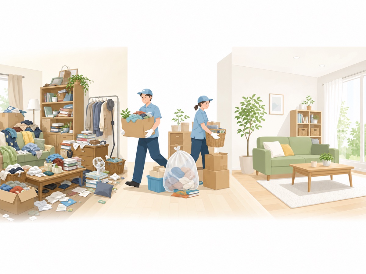 ゴミ屋敷片付けの流れのイメージ