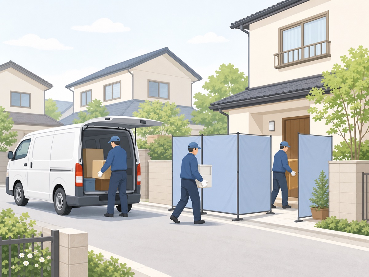近隣に知られない配慮で片付けるイメージ