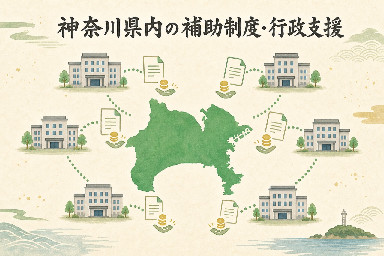 神奈川県内の補助制度・行政支援のイメージ