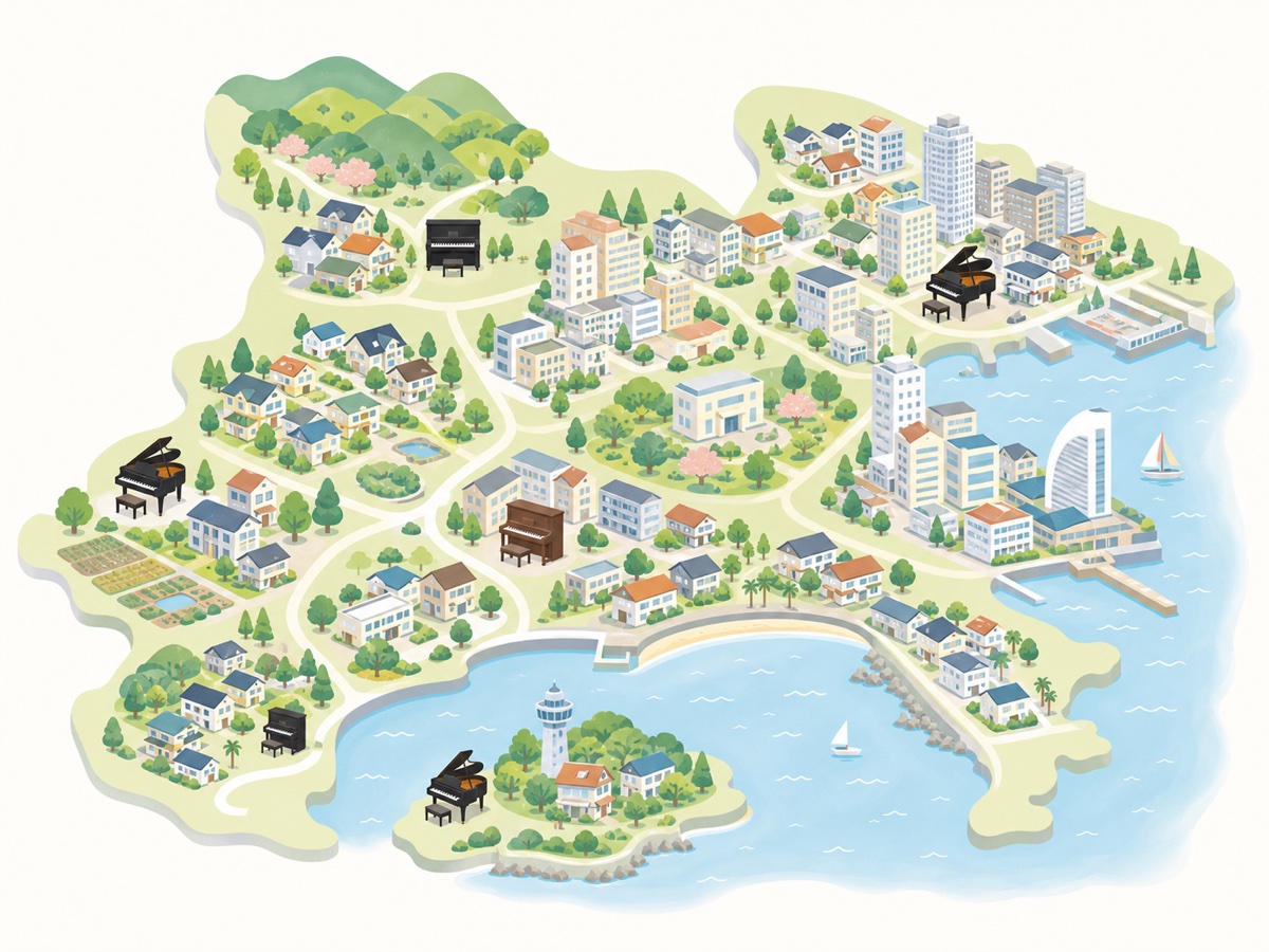 神奈川県内の地域ごとのピアノの扱いのイメージ