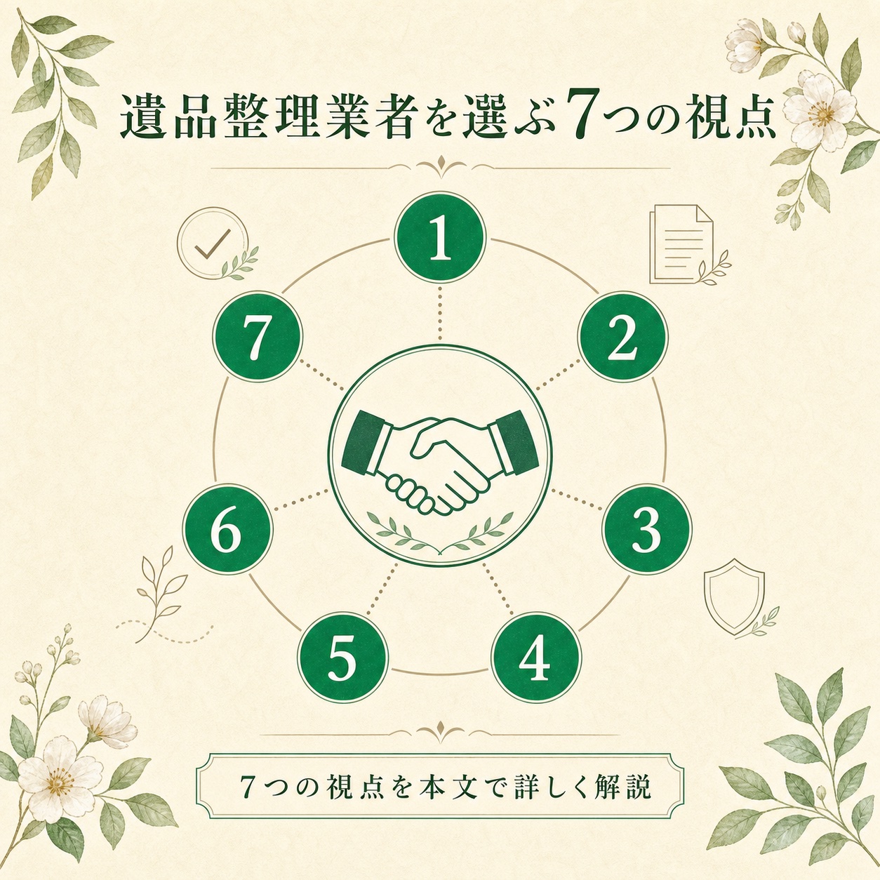 遺品整理業者を選ぶ7つの視点