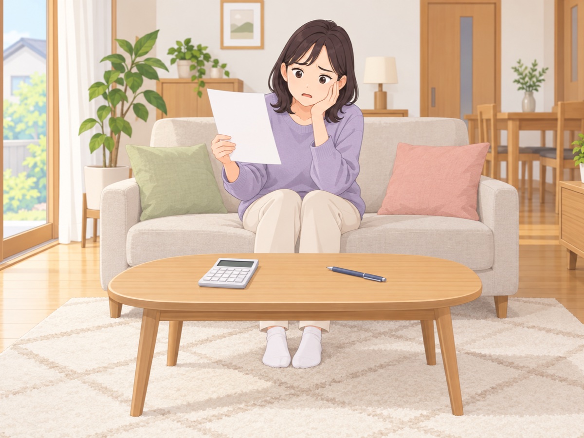 不用品回収の見積書を見て費用が高いと感じ悩む女性