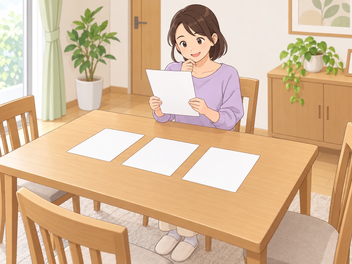 複数の不用品回収業者から相見積もりを取って料金を比較する様子
